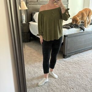 A&F Olive Green off the shoulder top!